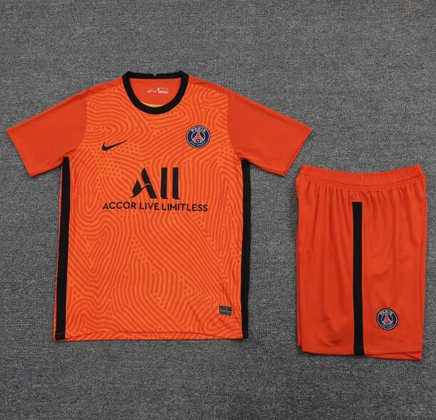 PSG Orange Goalkeeper Soccer Jersey Kits (Shirt+Shorts) 2020/21